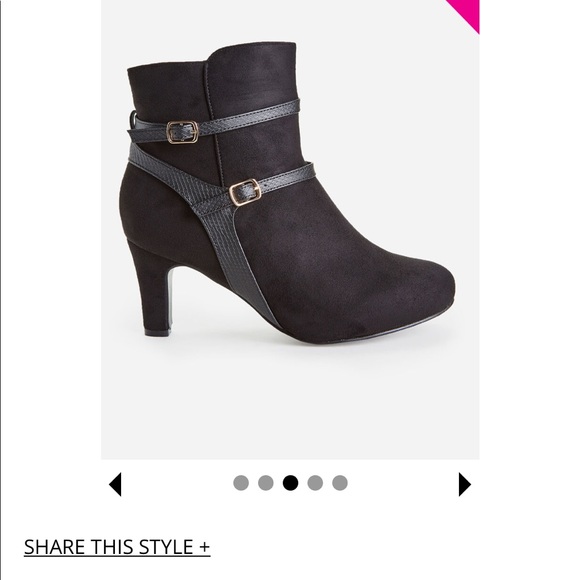 New Embossed Trimmed Ankle Wide With Bootie - Picture 1 of 7